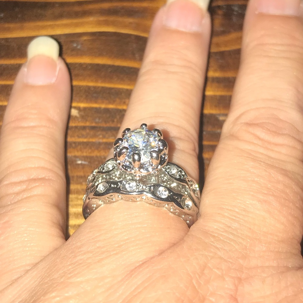2.25ct sterling silver wedding set